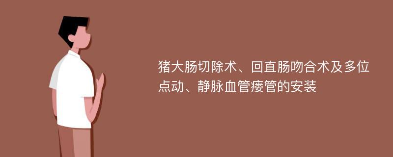 猪大肠切除术、回直肠吻合术及多位点动、静脉血管瘘管的安装