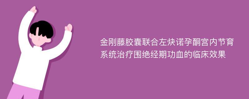 金刚藤胶囊联合左炔诺孕酮宫内节育系统治疗围绝经期功血的临床效果