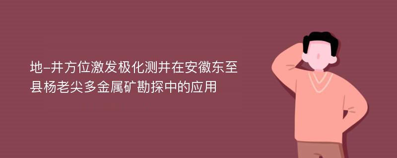 地-井方位激发极化测井在安徽东至县杨老尖多金属矿勘探中的应用