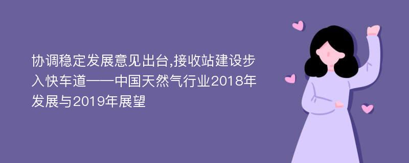 协调稳定发展意见出台,接收站建设步入快车道——中国天然气行业2018年发展与2019年展望