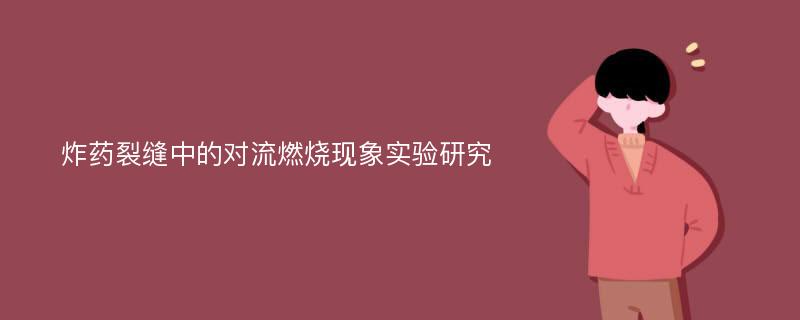 炸药裂缝中的对流燃烧现象实验研究