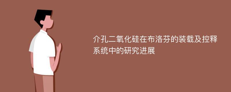 介孔二氧化硅在布洛芬的装载及控释系统中的研究进展