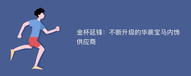 金杯延锋：不断升级的华晨宝马内饰供应商