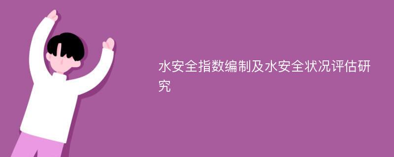 水安全指数编制及水安全状况评估研究