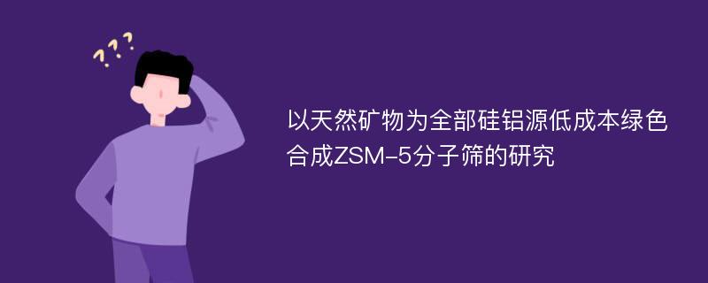 以天然矿物为全部硅铝源低成本绿色合成ZSM-5分子筛的研究