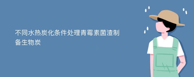 不同水热炭化条件处理青霉素菌渣制备生物炭