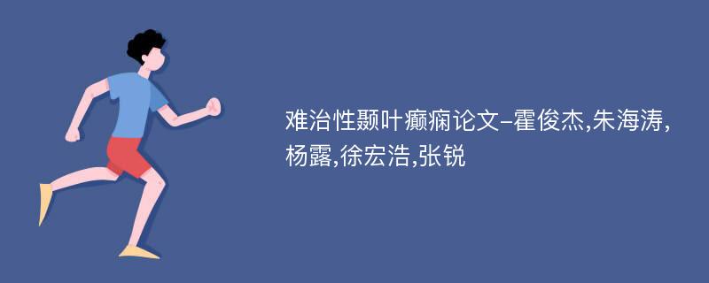 难治性颞叶癫痫论文-霍俊杰,朱海涛,杨露,徐宏浩,张锐