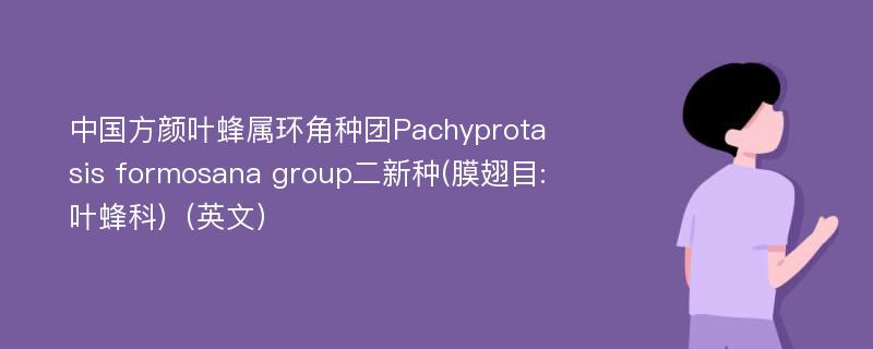 中国方颜叶蜂属环角种团Pachyprotasis formosana group二新种(膜翅目:叶蜂科)（英文）