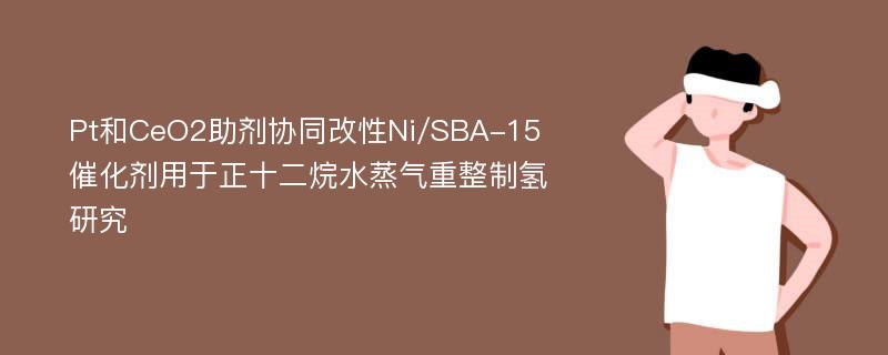 Pt和CeO2助剂协同改性Ni/SBA-15催化剂用于正十二烷水蒸气重整制氢研究