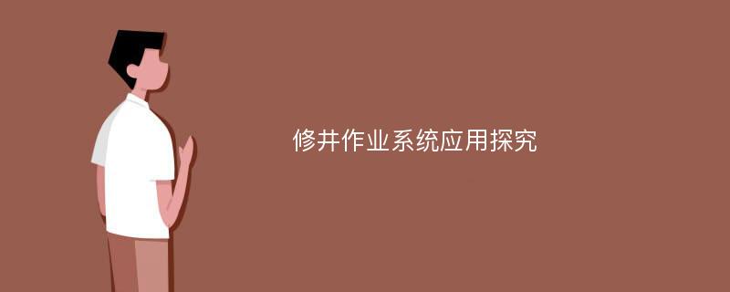 修井作业系统应用探究