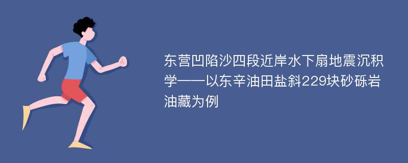 东营凹陷沙四段近岸水下扇地震沉积学——以东辛油田盐斜229块砂砾岩油藏为例