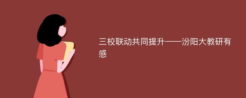 三校联动共同提升——汾阳大教研有感