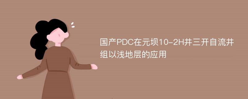 国产PDC在元坝10-2H井三开自流井组以浅地层的应用