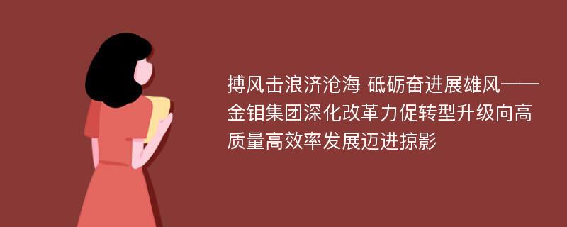 搏风击浪济沧海 砥砺奋进展雄风——金钼集团深化改革力促转型升级向高质量高效率发展迈进掠影