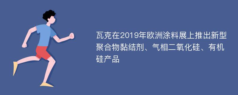 瓦克在2019年欧洲涂料展上推出新型聚合物黏结剂、气相二氧化硅、有机硅产品