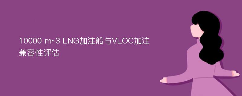 10000 m~3 LNG加注船与VLOC加注兼容性评估