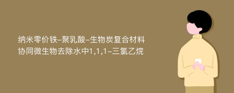 纳米零价铁-聚乳酸-生物炭复合材料协同微生物去除水中1,1,1-三氯乙烷