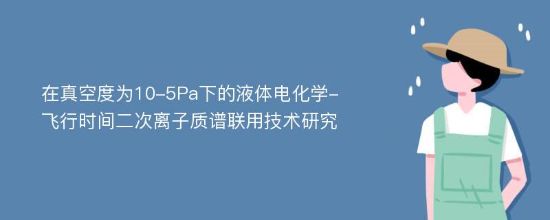 在真空度为10-5Pa下的液体电化学-飞行时间二次离子质谱联用技术研究