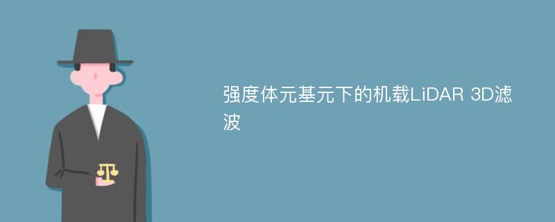 强度体元基元下的机载LiDAR 3D滤波