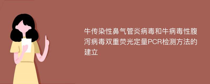 牛传染性鼻气管炎病毒和牛病毒性腹泻病毒双重荧光定量PCR检测方法的建立