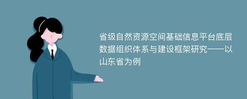 省级自然资源空间基础信息平台底层数据组织体系与建设框架研究——以山东省为例