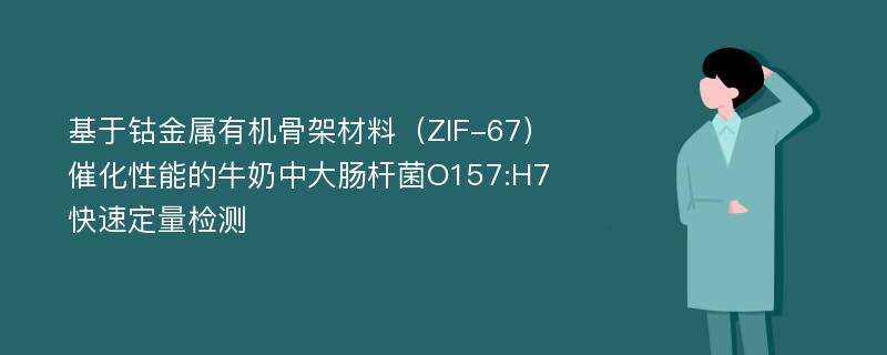 基于钴金属有机骨架材料（ZIF-67）催化性能的牛奶中大肠杆菌O157:H7快速定量检测