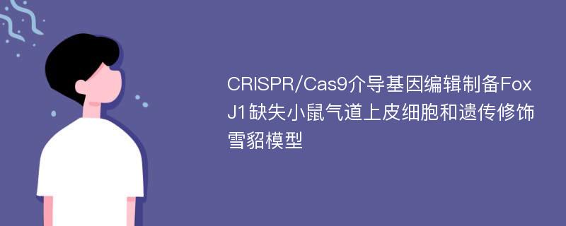 CRISPR/Cas9介导基因编辑制备FoxJ1缺失小鼠气道上皮细胞和遗传修饰雪貂模型