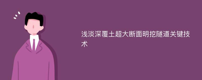 浅淡深覆土超大断面明挖隧道关键技术