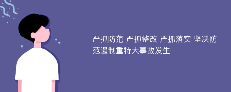 严抓防范 严抓整改 严抓落实 坚决防范遏制重特大事故发生