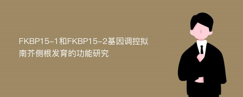 FKBP15-1和FKBP15-2基因调控拟南芥侧根发育的功能研究