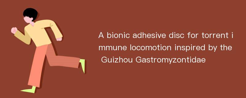 A bionic adhesive disc for torrent immune locomotion inspired by the Guizhou Gastromyzontidae