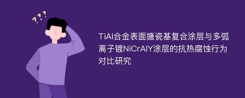 TiAl合金表面搪瓷基复合涂层与多弧离子镀NiCrAlY涂层的抗热腐蚀行为对比研究